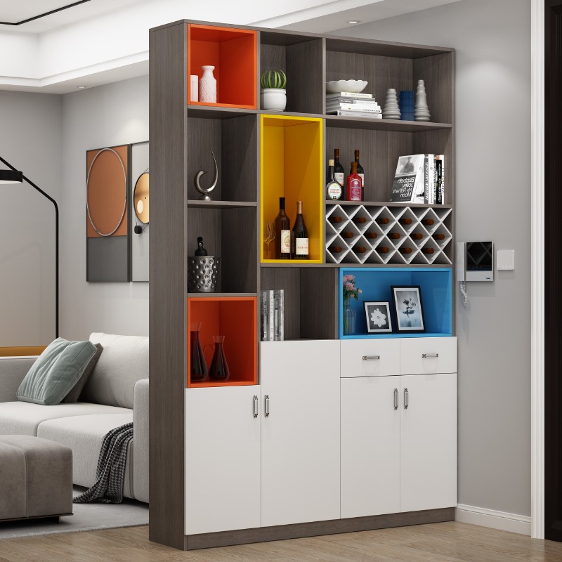 定制套色格子酒柜书柜书架套格隔断置物架跳色彩色格子柜自由组合