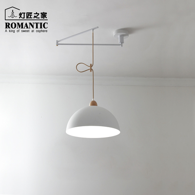 北欧旋转可移位吊灯包豪斯简约书房岛台餐厅吧台摇臂伸缩书桌吊灯