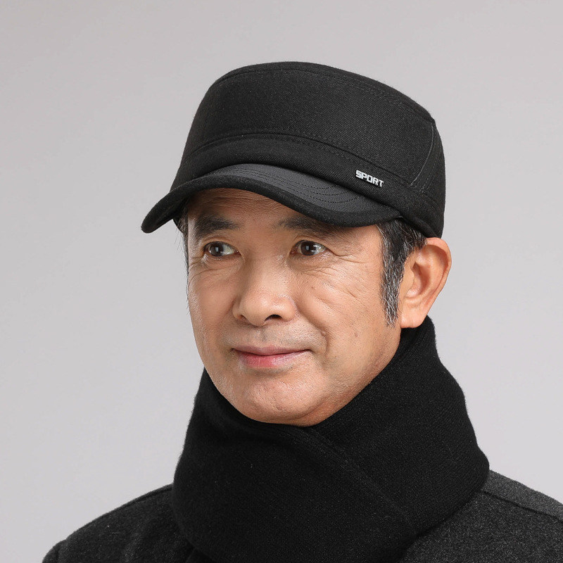 骑车保暖帽子冬季男士防寒头套防风帽护脸骑行面罩冬天护耳平顶帽