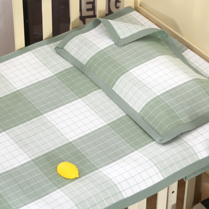 宝宝凉席幼儿园小床席子可折叠可C机洗全棉老粗布儿童凉席夏季夏