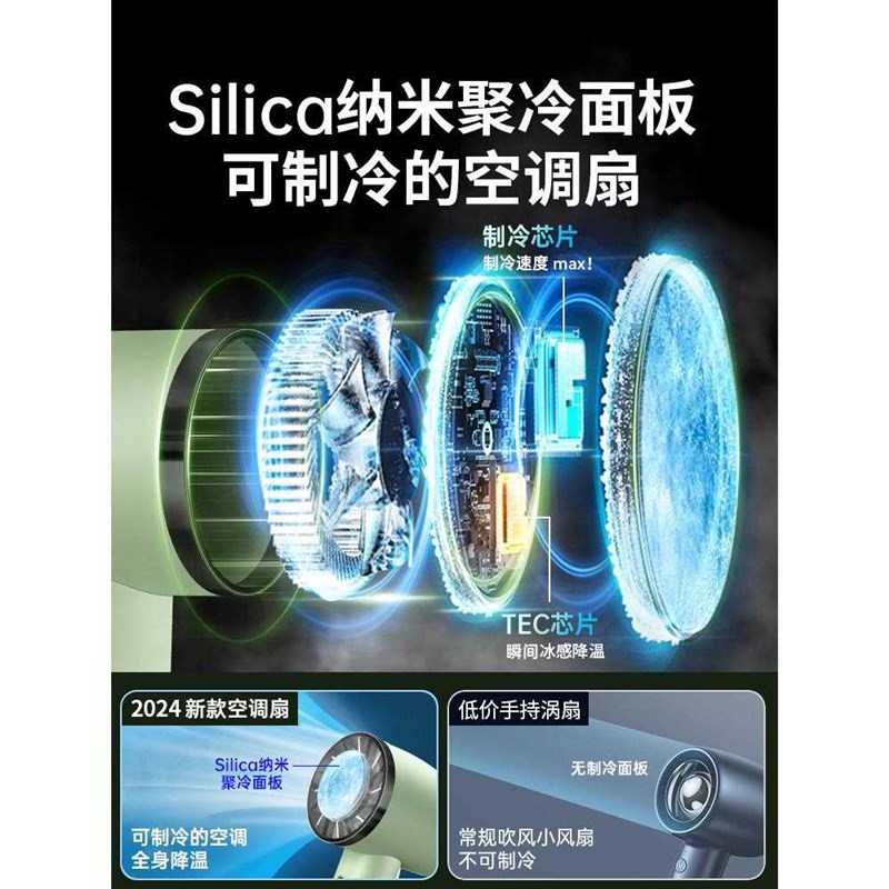 超长续航手持小风扇冰敷半导体制冷便携式超强力大风小Z型降温神
