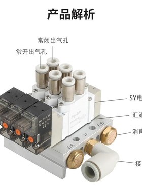 气动电磁控制阀SY电磁阀气阀SY120/220/5120/K7120/9120 4/5LZD