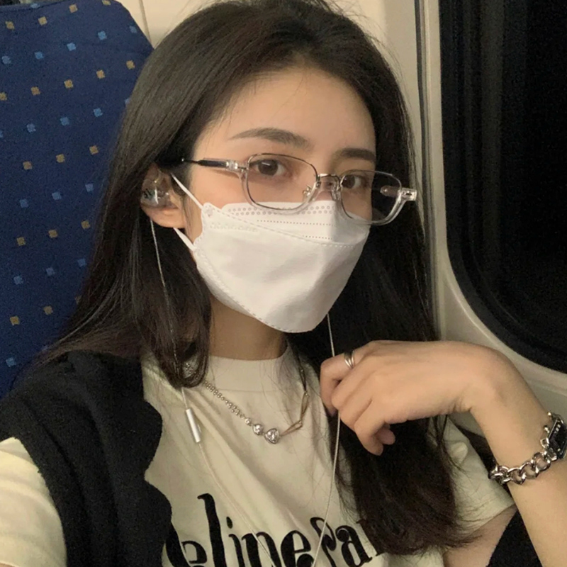 网红复古下半框眼镜近视女韩版潮素颜透明小脸平光眼镜框可配度数
