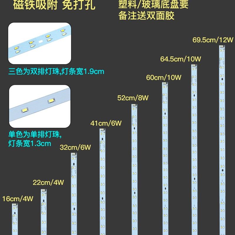 客厅客厅灯LED灯m配件灯条亮贴片家用节能灯管长方形吸顶灯灯芯长,家装灯饰光源,LED球泡灯,淘宝优惠券,粉丝福利购,淘宝优惠卷