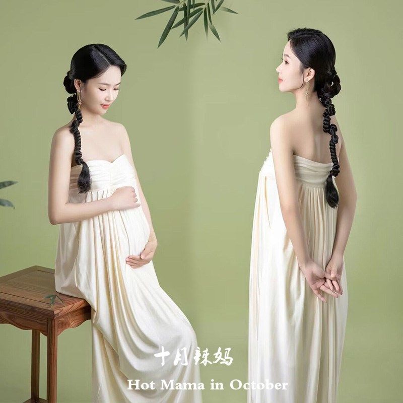 孕妇拍照服装新款中式复古白色抹胸裙小J清新孕妈写真艺术照摄影,孕妇装/孕产妇用品/营养,影楼服装,淘宝优惠券,粉丝福利购,淘宝优惠卷