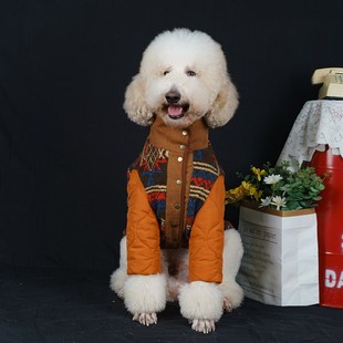 民族风大型犬狗狗衣服秋冬保暖新年宠物外套拉布拉多金毛巨贵衣服