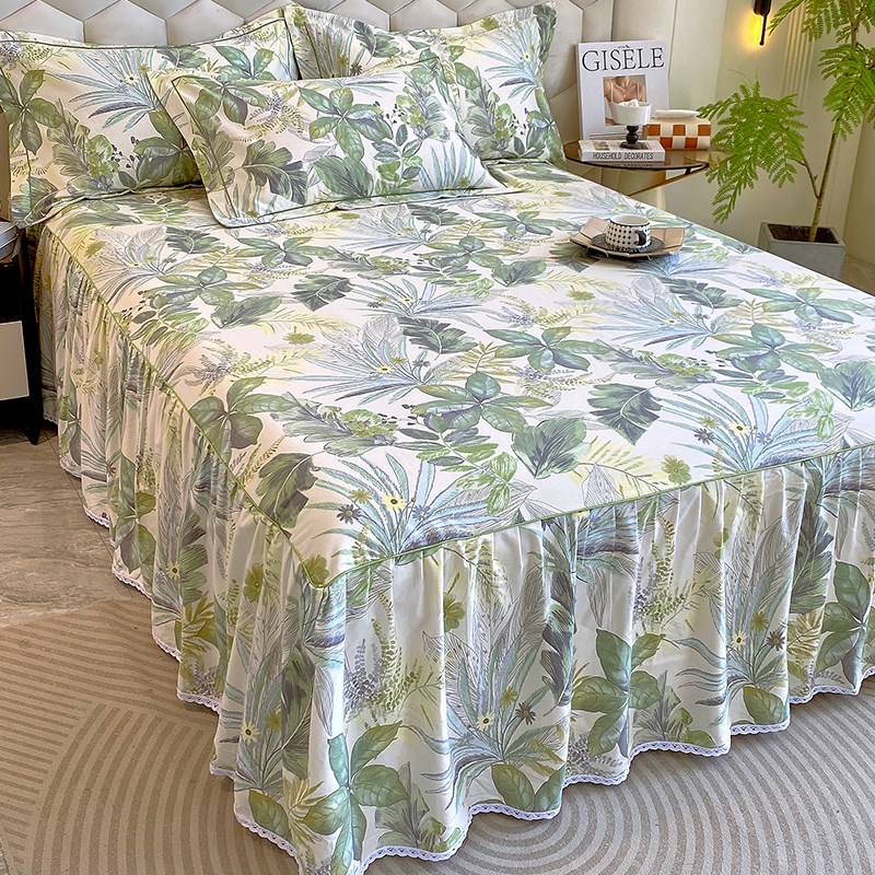 小清新加厚全棉床裙单件防滑床单套床垫保护套罩纯棉磨毛席梦思套