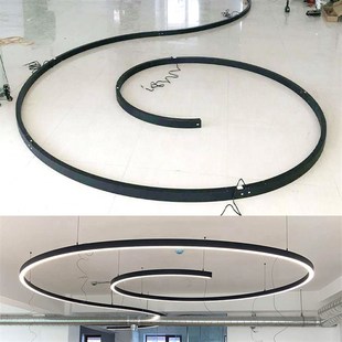华丽照明弧线灯套件办公t吸顶灯套件环形灯蚊香弧线灯LED线条灯