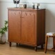 北欧实木樱桃木鞋 柜简约北美樱桃木柜家用门口玄关储物多层收纳柜