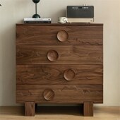 北美黑胡桃木四斗柜简约樱桃木原木客厅玄关展示柜卧室多功能斗柜