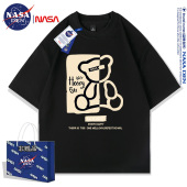 夏季 五分袖 纯棉短袖 2021年新款 情侣上衣服 t恤男女款 NASA联名美式