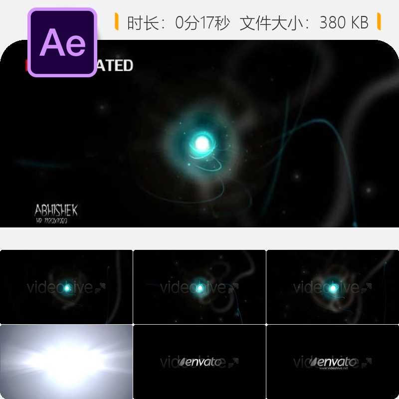 AE模板电影开场蓝色光效粒子球体空间场景4K视频素材合集免费下载