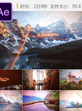 AE模板电影感企业宣传片动画Clean Slideshow视频展示片头特效