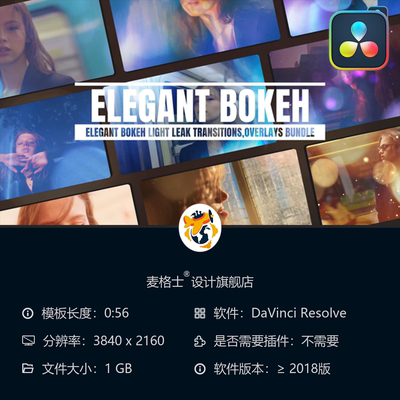 达芬奇唯美梦幻光斑漏光转场特效叠加素材合集资源合集