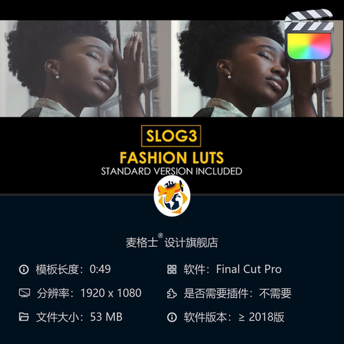 Slog3时尚与标准色彩LUT调色预设FCPX专用电影感调色方案   58
