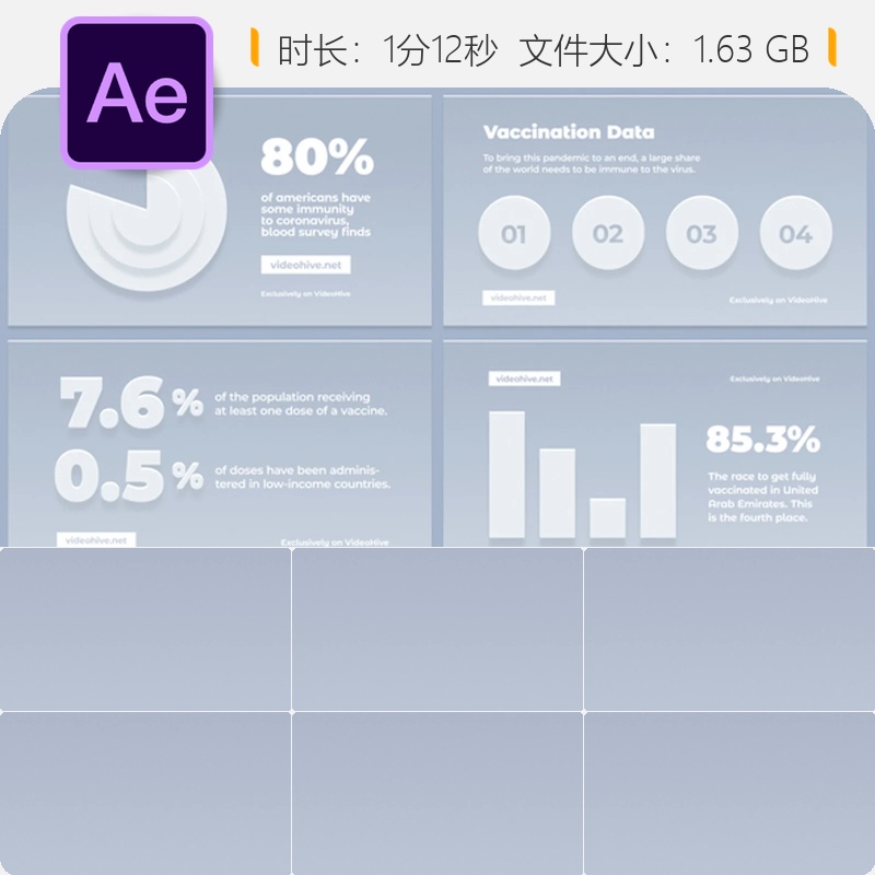 AE模板企业数据增长统计信息图表动画视频模板商业品牌展示设计