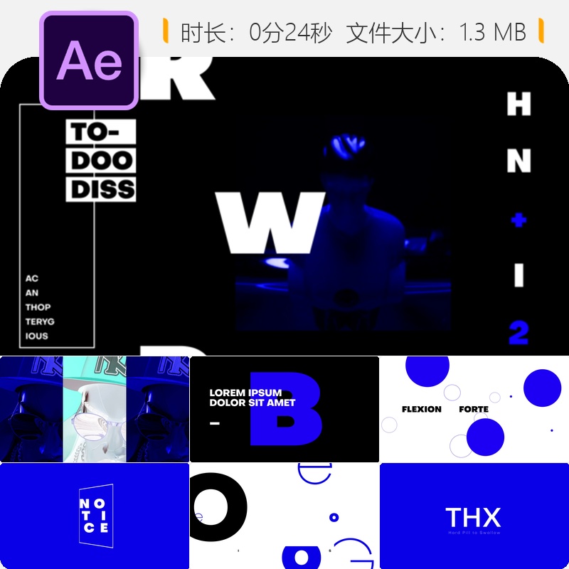 AE模板文字排版开场动画视频海报企业宣传片4K简约风格设计制作