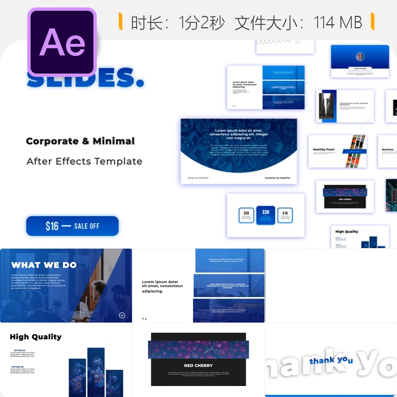AE模板企业宣传幻灯片开场视频片头干净专业风格4K高清动态设计