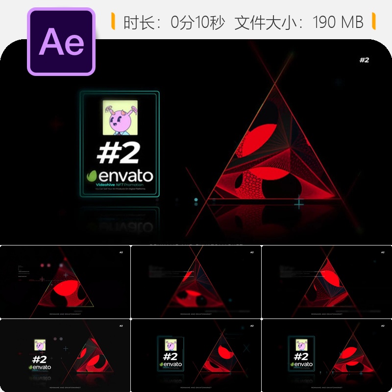 NFT数字艺术区块链元宇宙AE模板3D标志动画技术未来感现代风格