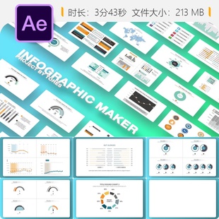 动态信息图表AE模板数据统计地图展示动画设计制作素材资源合集