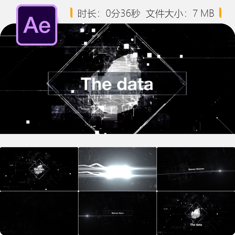 数据黑暗面科幻HUD界面病毒元素赛博朋克风格动画AE视频模板
