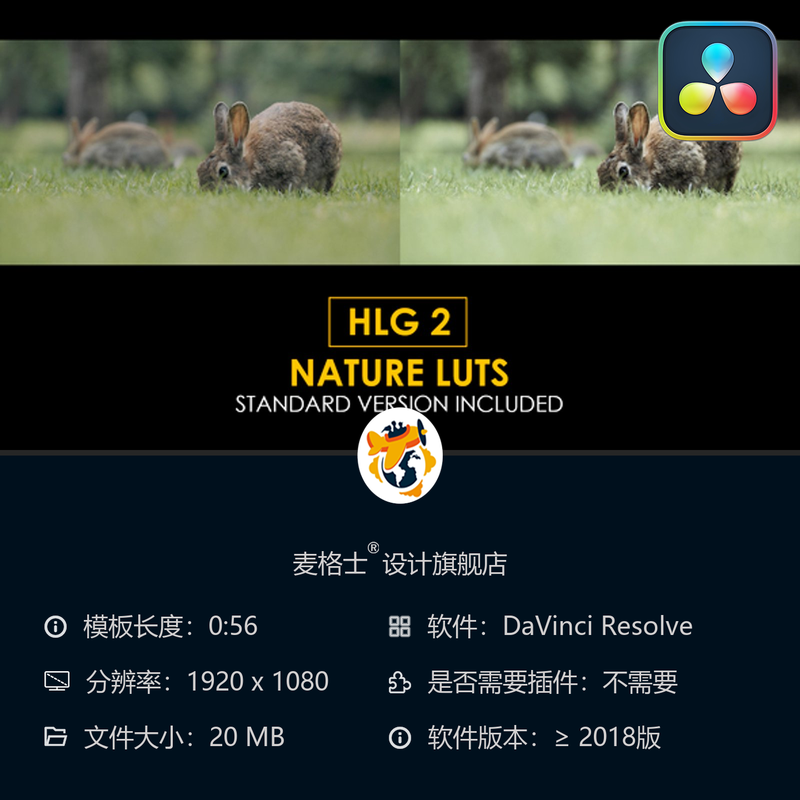 达芬奇专业电影感HLG2自然与标准LUT调色预设合集合集