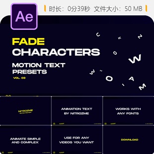 AE模板动态文字淡入淡出动画预设Mister Horse运动特效动画