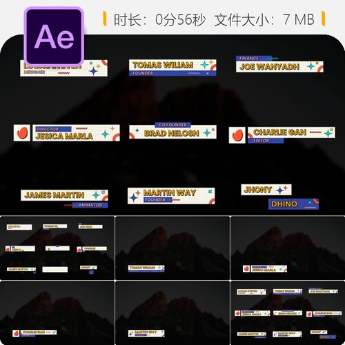 AE模板广播级干净企业风下三分之一动画社交媒体Youtuber适用