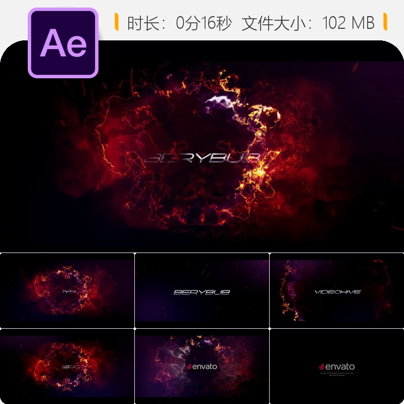 AE模板震撼动作电影预告片开场爆炸性片头特效4K影视合集装设计