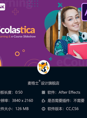 Scolastica AE模板电子教育相册动画展示企业培训视频素材合集