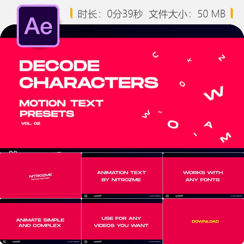 AE模板动态文字动画解码第二卷Mister Horse预设运动排版特效