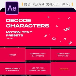 AE模板动态文字动画解码第二卷Mister Horse预设运动排版特效