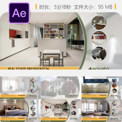 房地产商业建筑房产展示AE模板幻灯片演示视频企业宣传片制作