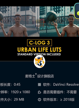 Canon CLog3城市生活电影感调色预设LUT合集 达芬奇专用