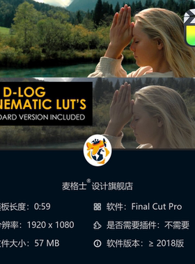 DJI DLog电影感调色LUT预设合集 FCPX航拍专用影视色彩校正方案