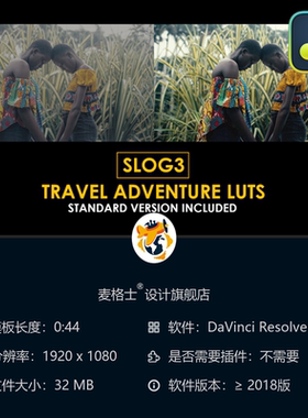 达芬奇专业影视级Slog3旅行风光调色LUT预设合集套装