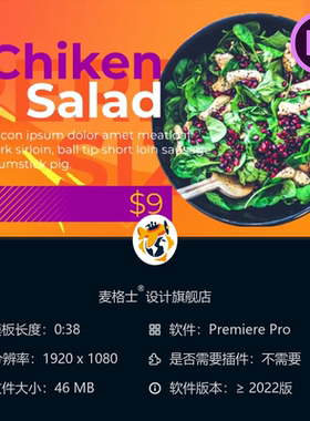 美食早午餐促销PR模板彩色快餐披萨菜单饮品展示酒吧啤酒橙色调