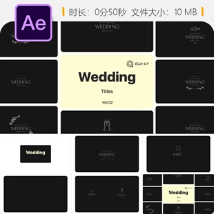 婚礼动画AE模板优雅企业品牌抖音自媒体视频片头文字特效设计制作