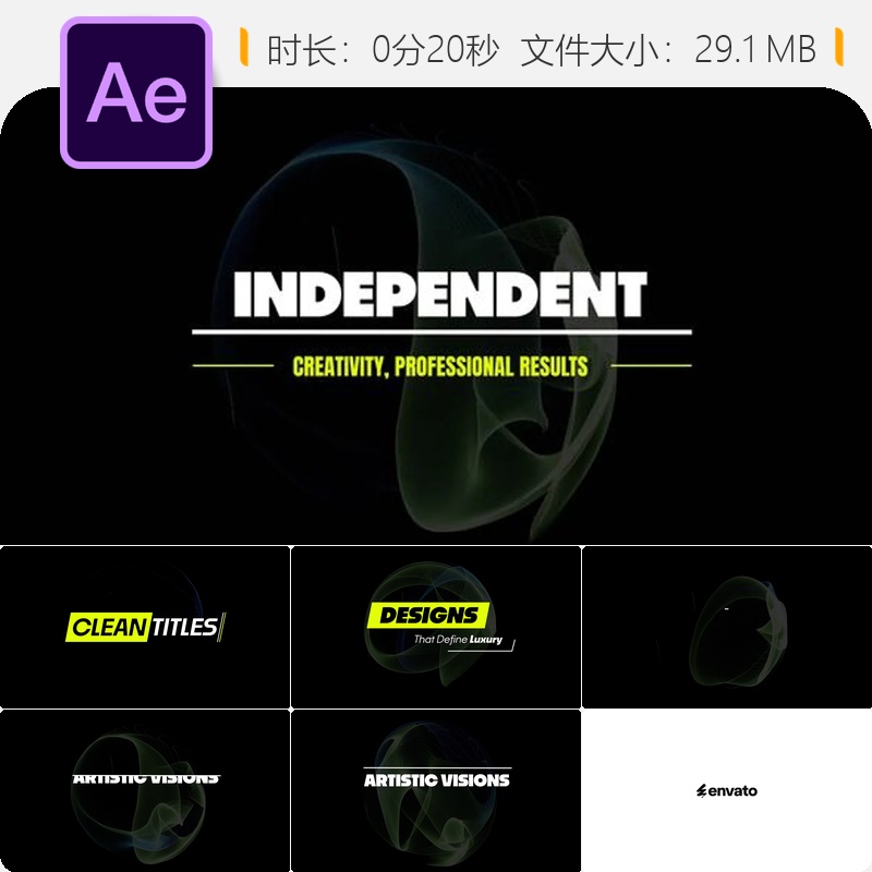 AE模板动态文字动画图形设计4K运动排版可编辑效果模板