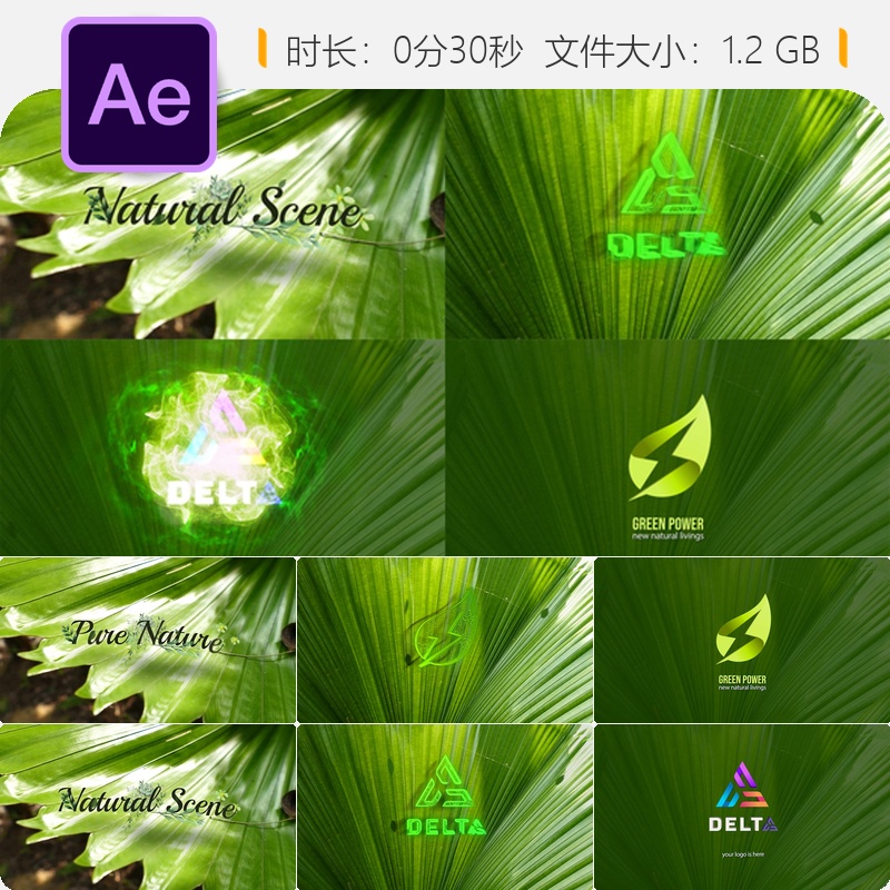 自然生态地球森林动物世界创意品牌标志AE模板LOGO动画片头素材