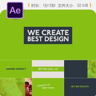 AE模板作品集展示商业公司宣传动态文字排版动画设计4K片头模板