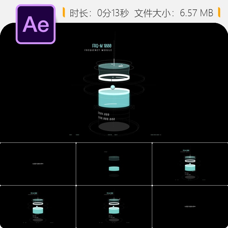 科幻HUD数据模块AE模板科技界面元素信息图形设计plexus风格包