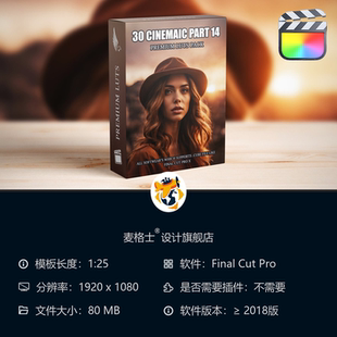 FCPX专业电影级调色LUTs 短视频影视色彩分级预设合集资源包