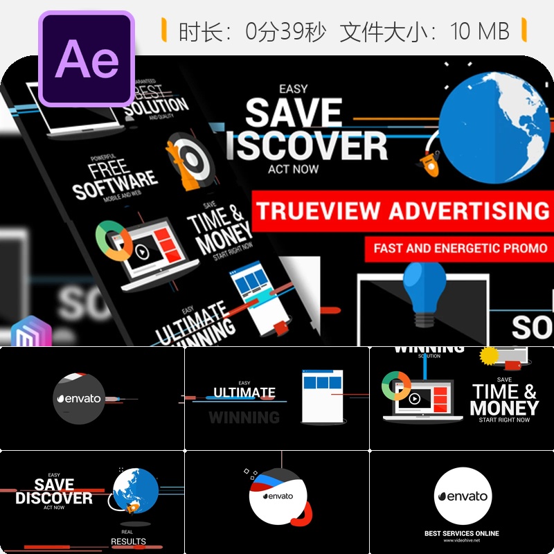AE模板快速高效产品促销视频广告企业品牌宣传4K动画设计制作