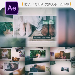 美丽电影感假日回忆相册幻灯片AE模板4K高清动态视频展示效果