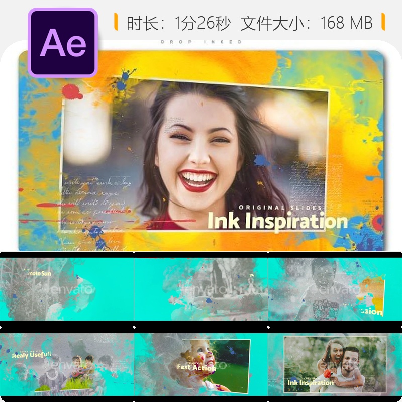 滴墨灵感开场AE模板特殊活动片头4K视频动画效果设计创意模板