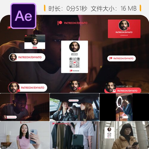 Patreon支持AE模板PayPal捐赠创作者赞助广播包装片头动画特效