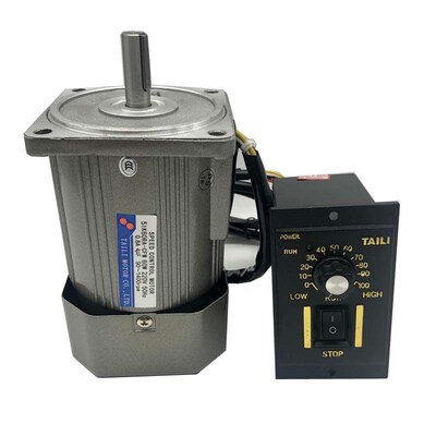 台力减速电机60W光轴调速马达配调速器转速1400转正反转 轴径12MM