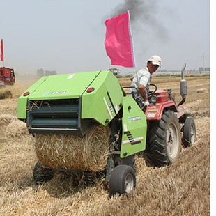圆形小麦秸杆牧草打捆机 内蒙古草料自动捡拾打捆机拖拉机带自走式