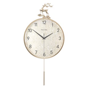 网红轻奢挂钟客厅简约现代大气纯铜钟表家用时尚 饰时钟挂墙 高档装